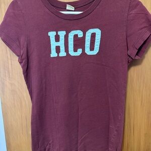 Hollister Burgundy Crew Neck Tee